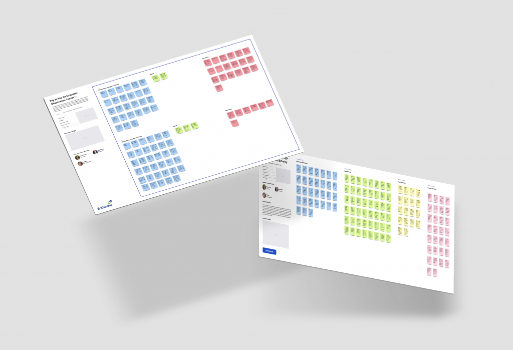 Pay As You Go customer observation canvases with synthesised insights