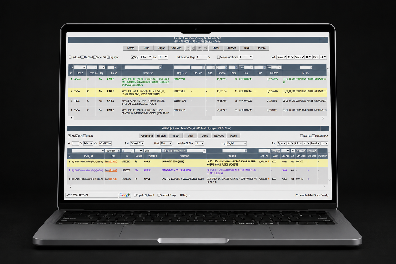 WebTas interface wireframes